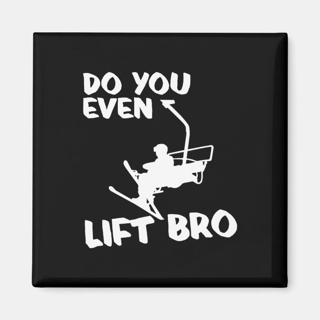 Skickar Winter Sports Gift - Skier Ski Do you even Magnet (Framsidan)