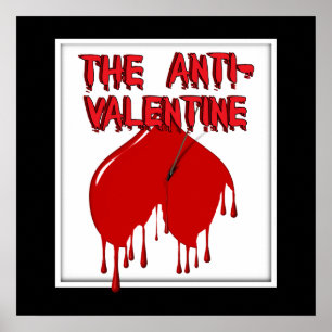 Skickas till uppochned-hjärtat (anti-Valentine) Poster