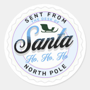 Skickat från Santa Frimärke Desk Runt Klistermärke