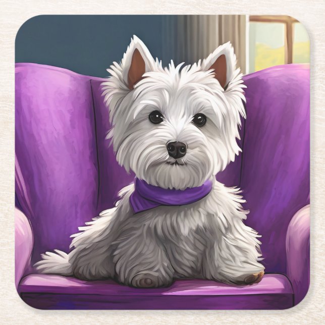 Skickat på Lila Underlägg Papper Kvadrat (Framsidan)