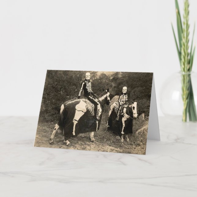 skicklig ryttare för skelett 1900's kort (Framsida)
