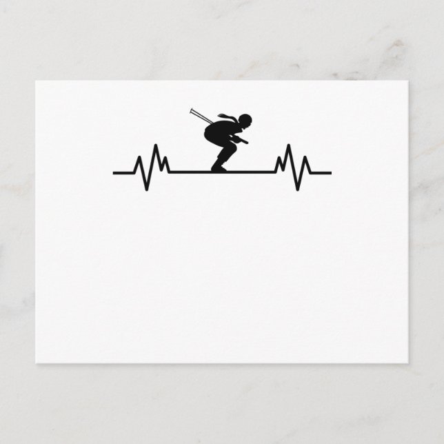 Skid hjärtslag Skidåkning Kul Vintersporter Backar Vykort (Framsida)