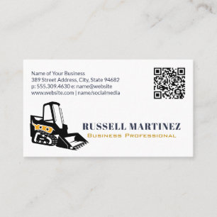 Skid Steer Construction QR-Affärskort Visitkort