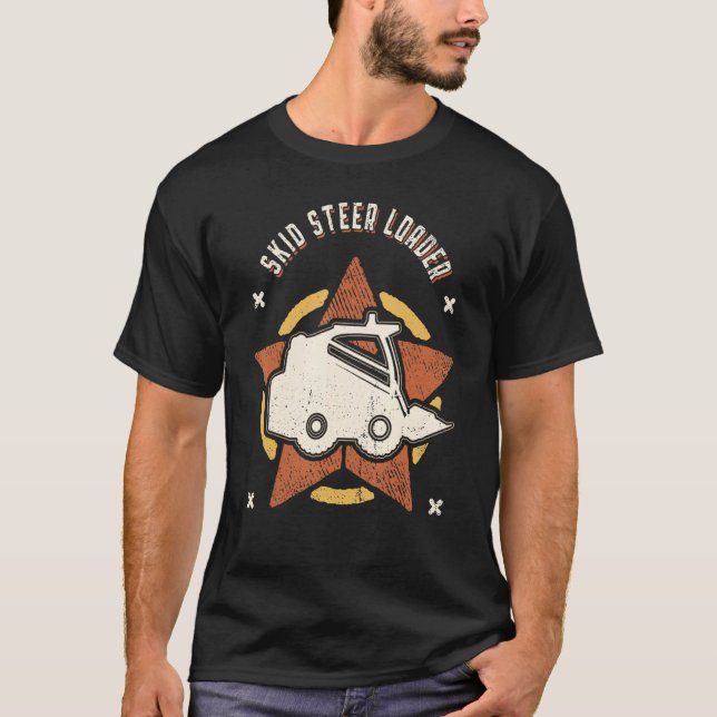 Skid Steer Loader Vintage Retro Classic T Shirt (Framsida)