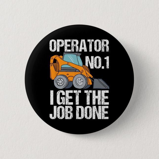 Skid Steer pappa Funny Fars dag Gift Knapp (Framsida)