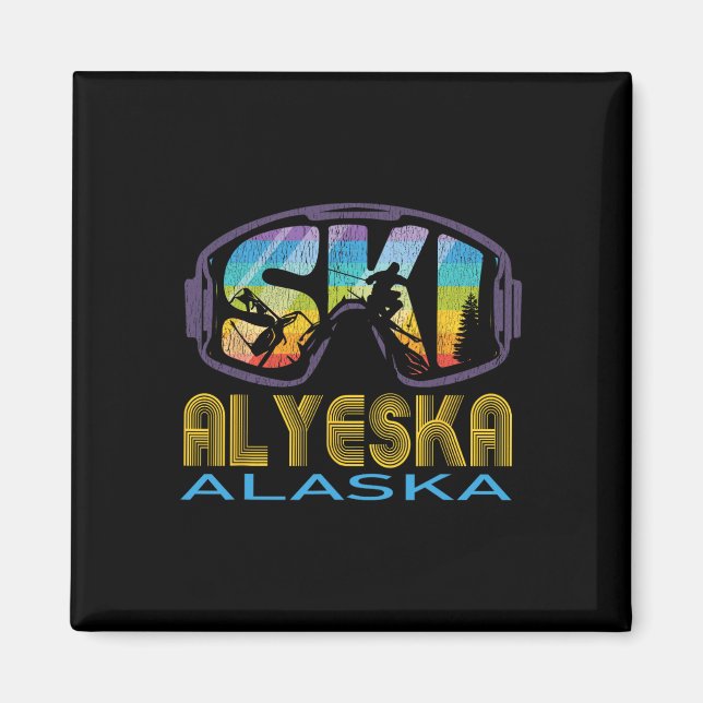 Skida Alyeska Alaska skidsemester  Magnet (Framsidan)