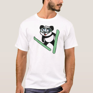 Skida-banhoppning Panda T Shirt