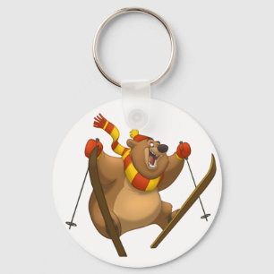 Skida björnen Keychain Nyckelring
