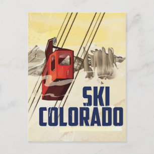 Skida! Colorado vintage reseaffisch Vykort