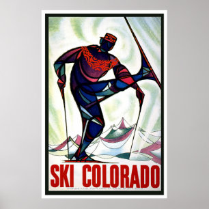 "Skida den Colorado" vintage resoraffischen Poster