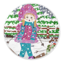 Skida den keramiska knoppen för flickaungerum knopp