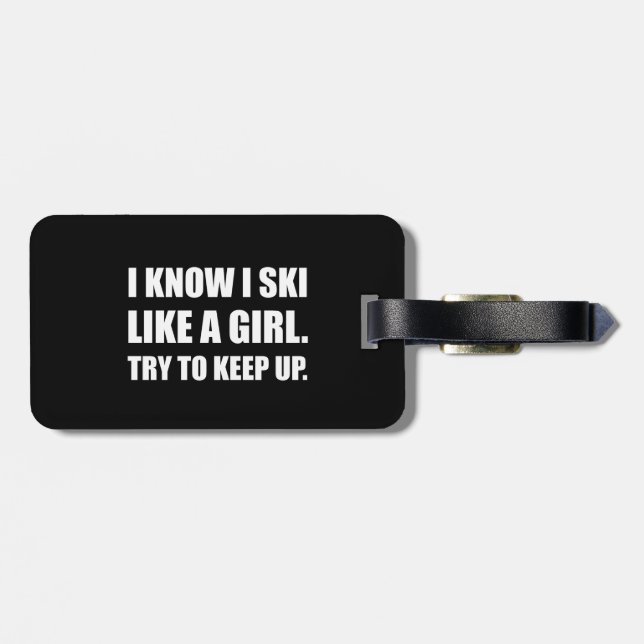 Skida den lika flickan driver roligt bagagebricka (Baksida Vågrät)