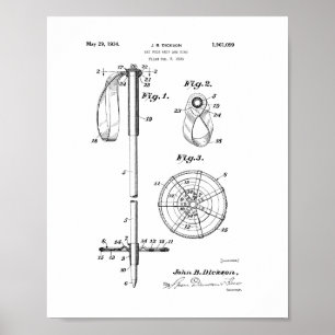 Skida det Pole fattandet och ringpatent Poster