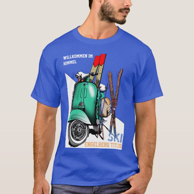 Skida Engelberg Titlis manar grundläggande mörk T Shirt (Framsida)