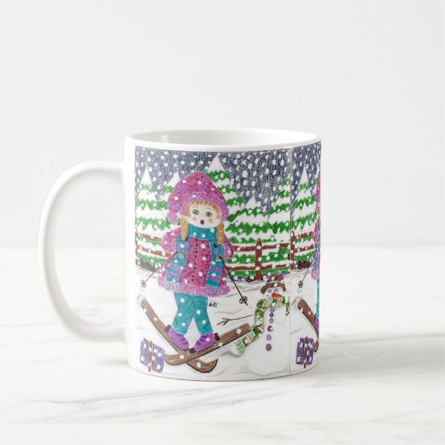 Skida flickan, klassiker sommuggen med Ghirardelli Kaffemugg (Vänster)