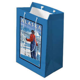Skida i Alaska vintage resoraffisch