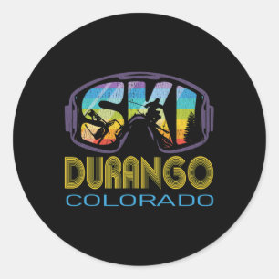 Skida i Durango Colorado skidsemester  Runt Klistermärke