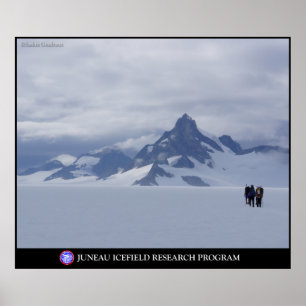 Skida in mot glaciärkung i Alaska Poster