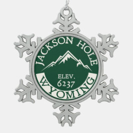 Skida Jackson Hole Wyoming att skida Snöflinga Pewter Julgransprydnad