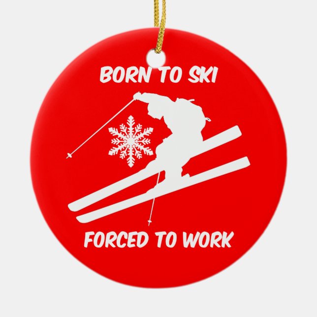 skida julgransprydnad keramik (Framsidan)