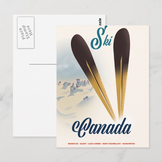 Skida Kanada Vykort (Fram/baksida)