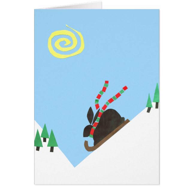 Skida kaninslätten hälsningskort (Framsidan)