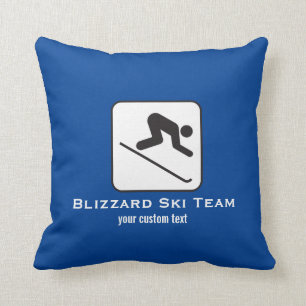 Skida klubben skidar beställnings- sluttande alpi kudde