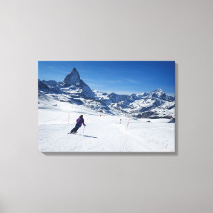 Skida med Mt. Matterhorn i Zermatt, Schweitz Canvastryck