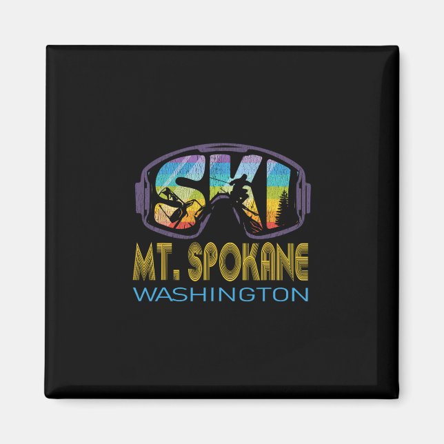 Skida Mt Spokane Washington skidresa  Magnet (Framsidan)