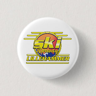 Skida Norge Lillehammer 80-tals vibe Knapp