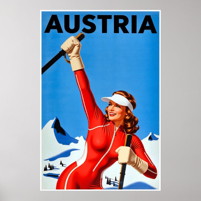 Skida Österrike Affisch (Framsidan)