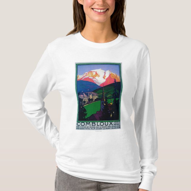 Skida på Combloux den befordrings- affischen T Shirt (Framsida)