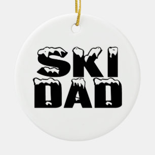 Skida pappan julgransprydnad keramik