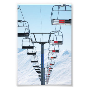 Skida parkerar Chairlifts Fototryck