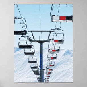 Skida parkerar Chairlifts Poster