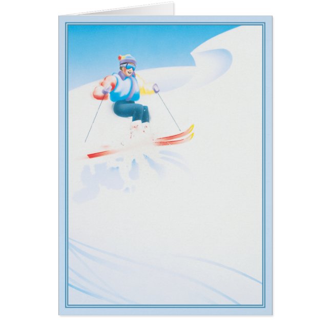 Skida party© hälsningskort (Framsidan)