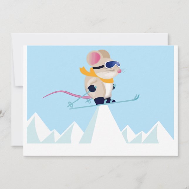 Skida patrullmusen i alpernan inbjudningar (Framsida)