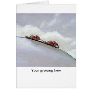 Skida rolig uiquekonst för råttor skida tävlings- hälsningskort