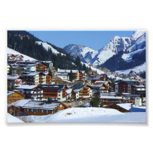 Skida semesterorten Lech i Österrike i Vorarlberg Fototryck