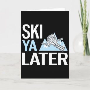 Skida Sen Funny Alpin Skidåkning Kort