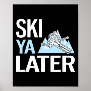 Skida Sen Funny Alpin Skidåkning  Poster