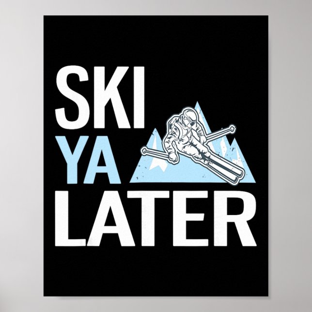 Skida Sen Funny Alpin Skidåkning  Poster (Framsidan)
