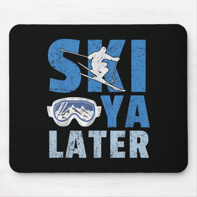 Skida Sen Funny Skidåkare Cool Snowboard Mountain Musmatta (Framsidan)