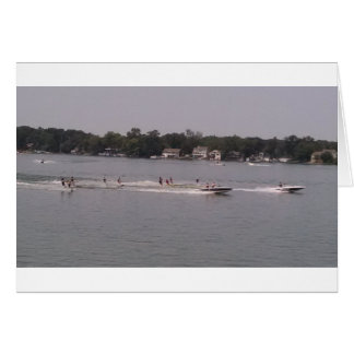 Skida showen på gräs sjön hälsningskort