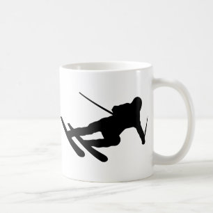 skida skida den sluttande skieren kaffemugg
