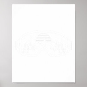 Skida Snowboard Tröja Glasögon Skidåkning Snö Berg Poster