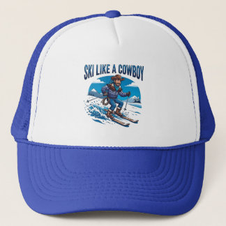 Skida som en cowboy Vintersportdesign Keps