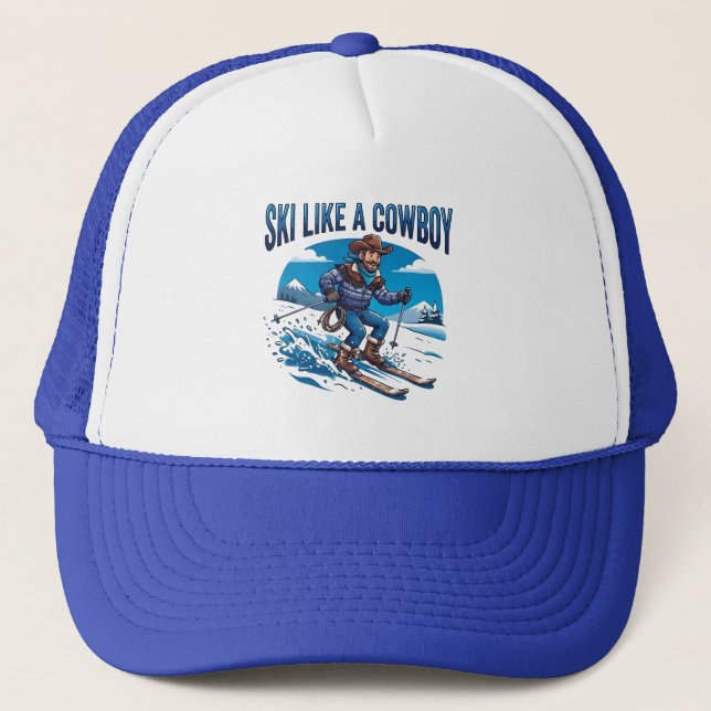 Skida som en cowboy Vintersportdesign Keps (Framsida)