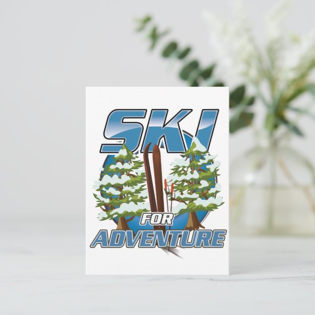 Skida USA För äventyrslogotyp. Vykort (Stående Fram)