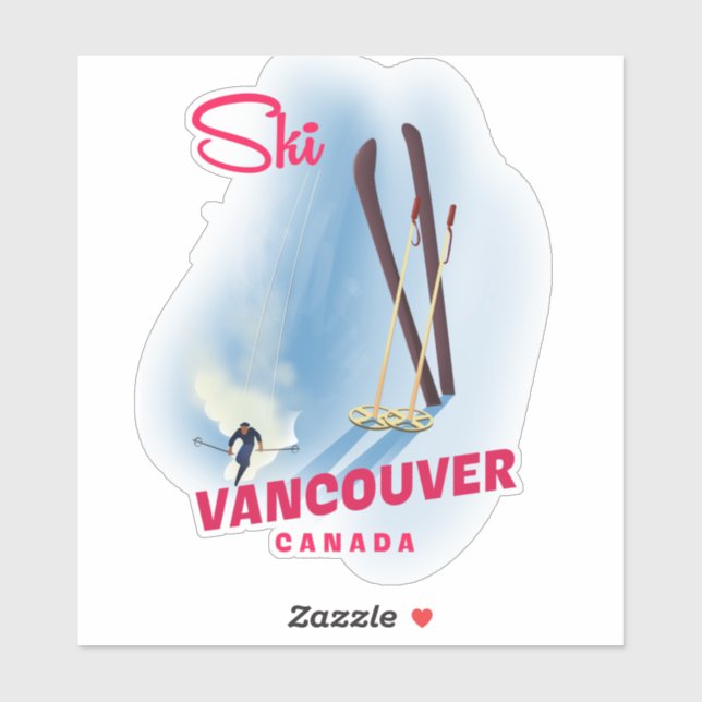 Skida Vancouver Kanada Klistermärken (Ark)